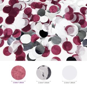 Maroon Confetti/Maroon Graduation Decorations/Burgundy Silver Table Decorations/Burgundy Silver Confetti/Maroon Engagement/Burgundy Silver Birthday Decorations Weddings