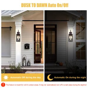 Qualilux Dusk to Dawn Candelabra Light Bulbs Outdoor, 40W Equivalent, Soft White, 4W 450LM, Auto On/Off, CA11 LED Light Sensing Bulb, Candle Flame Tip, Vintage Edison E12 Base, 4-Pack, HQ-H035