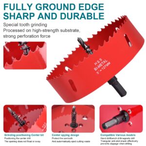 4 Inch / 102mm Hole Saw for Wood, Plastic Board, Ceiling,Drywall, and Metal Sheet - HSS Bi-Metal Hole Cutter with Pilot Drill Bit