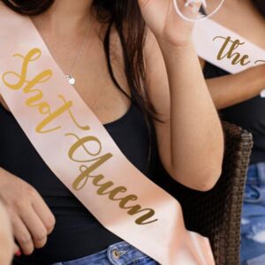 LADY&HOME 12 Pack Bachelorette Party Sashes,Bride Bridesmaid Sashes for Bridal Shower Decorations,Wedding Engagement(Champagne,12pcs)