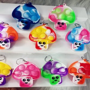 30 Packs Mini Backpack Pop Fidget Bubble Toys, Bulk Mushroom Classroom Students Prizes Birthday Party Favors Gifts