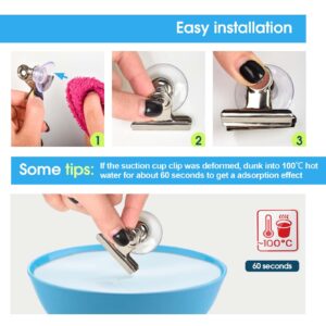 AccEncyc Suction Cup Clips for Windows 24Pcs Suction Clips Clear Suction Cup Clamp Holder Suction Cups with Clips for Home and Office