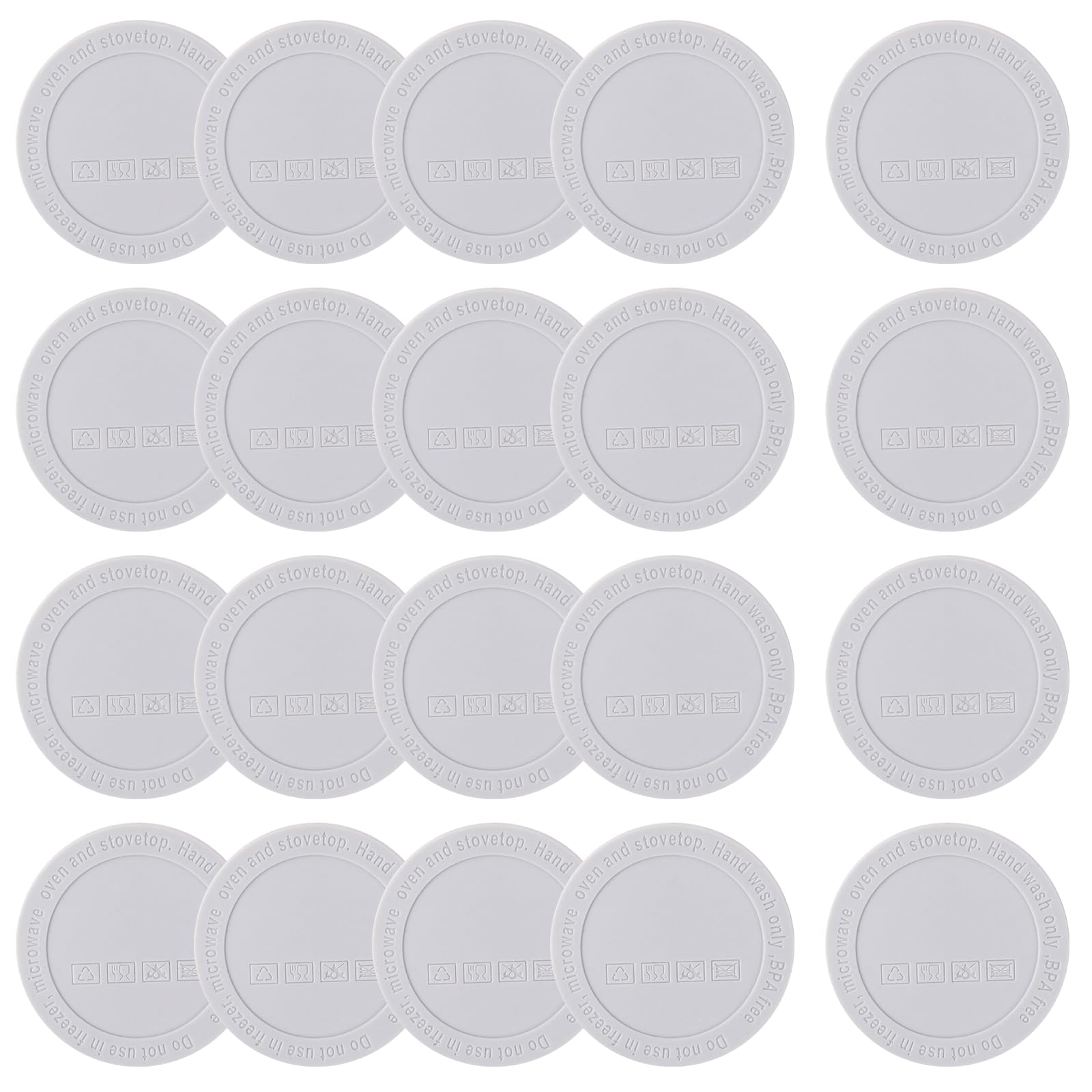 20 Pieces Rubber Bottoms for Sublimation Tumblers, Anti-Slip Silicone Bottoms with Adhesive for Skinny Tumblers, Protective Non-Slip Silicone Bottoms for Mason Jars Thermal Bottle(56 mm, Grey)