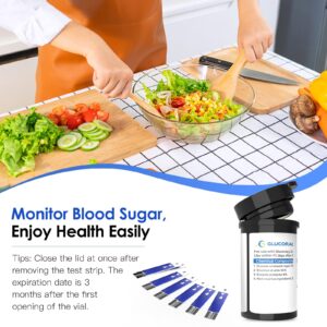 Glucoracy 300 Counts Blood Glucose Test Strips, Only Works with Glucoracy G-425-2 Blood Sugar Monitor, Self Diabetes Blood Glucose Home Monitoring, 6 Vials 50 Pieces Per Vial