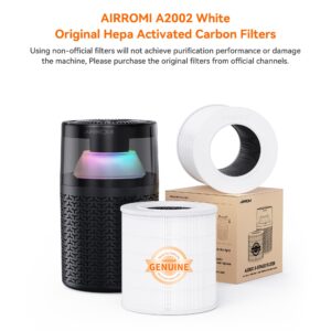 AIRROMI A2002 HEPA Air Purifier Replacement Filter, 3-In-1 Original Filter, Remove 99.97% of 0.3 Micron Particle 1 Pack White Activated Carbon