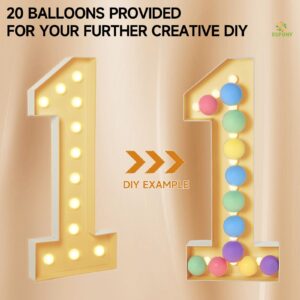 eufony 4FT Marquee Numbers, Large Light Up Numbers 1 for 1st 15th 16th Birthday Party Decorations, Giant Light Up Number for Baby Shower Anniversary Decor, 4 Feet Number 1 w/Lights DIY Kit