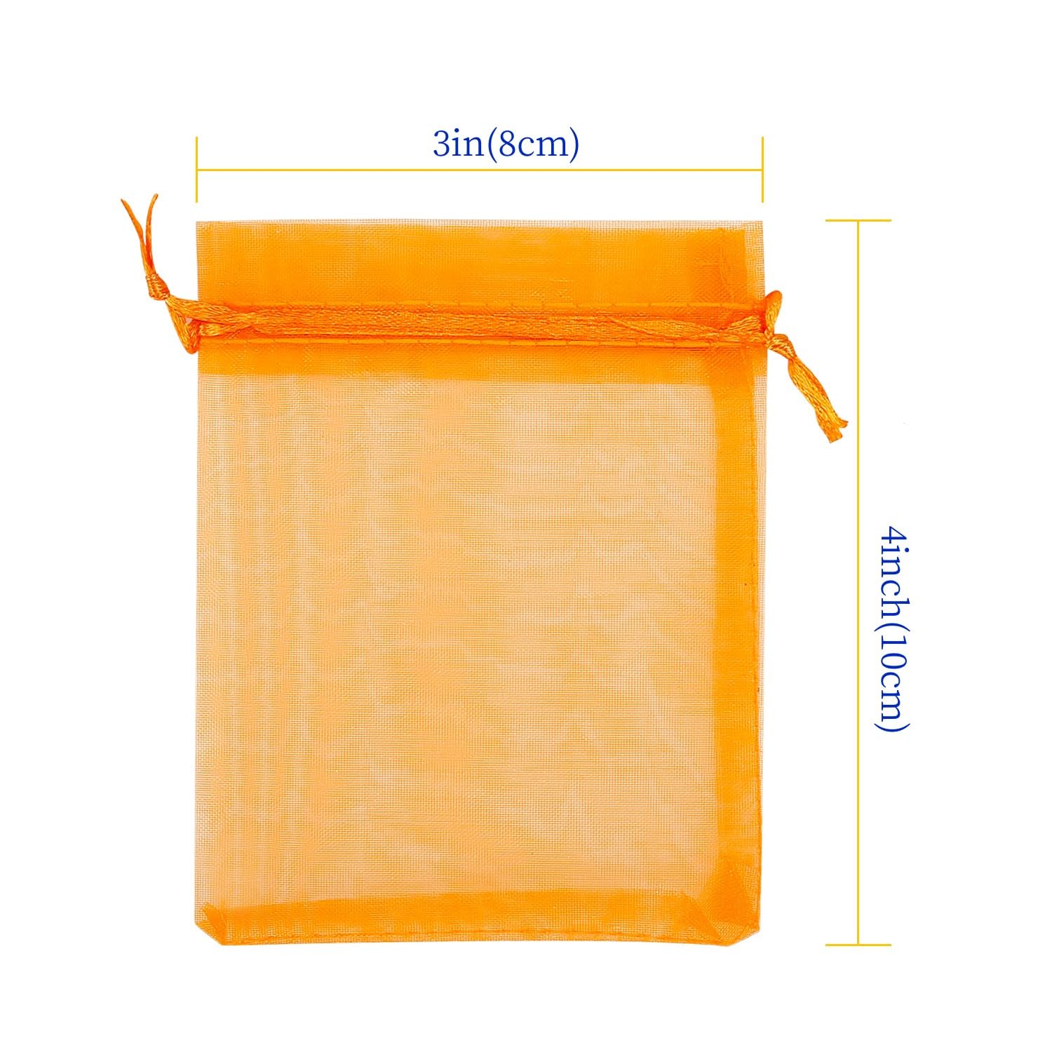 100 Pcs Organza Bags 3×4 Inches, Mixed Color Sheer Organza Gift Bags with Drawstring, Jewelry Favor Pouches Christmas Candy Wedding Birthday Party Bags