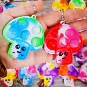 30 Packs Mini Backpack Pop Fidget Bubble Toys, Bulk Mushroom Classroom Students Prizes Birthday Party Favors Gifts