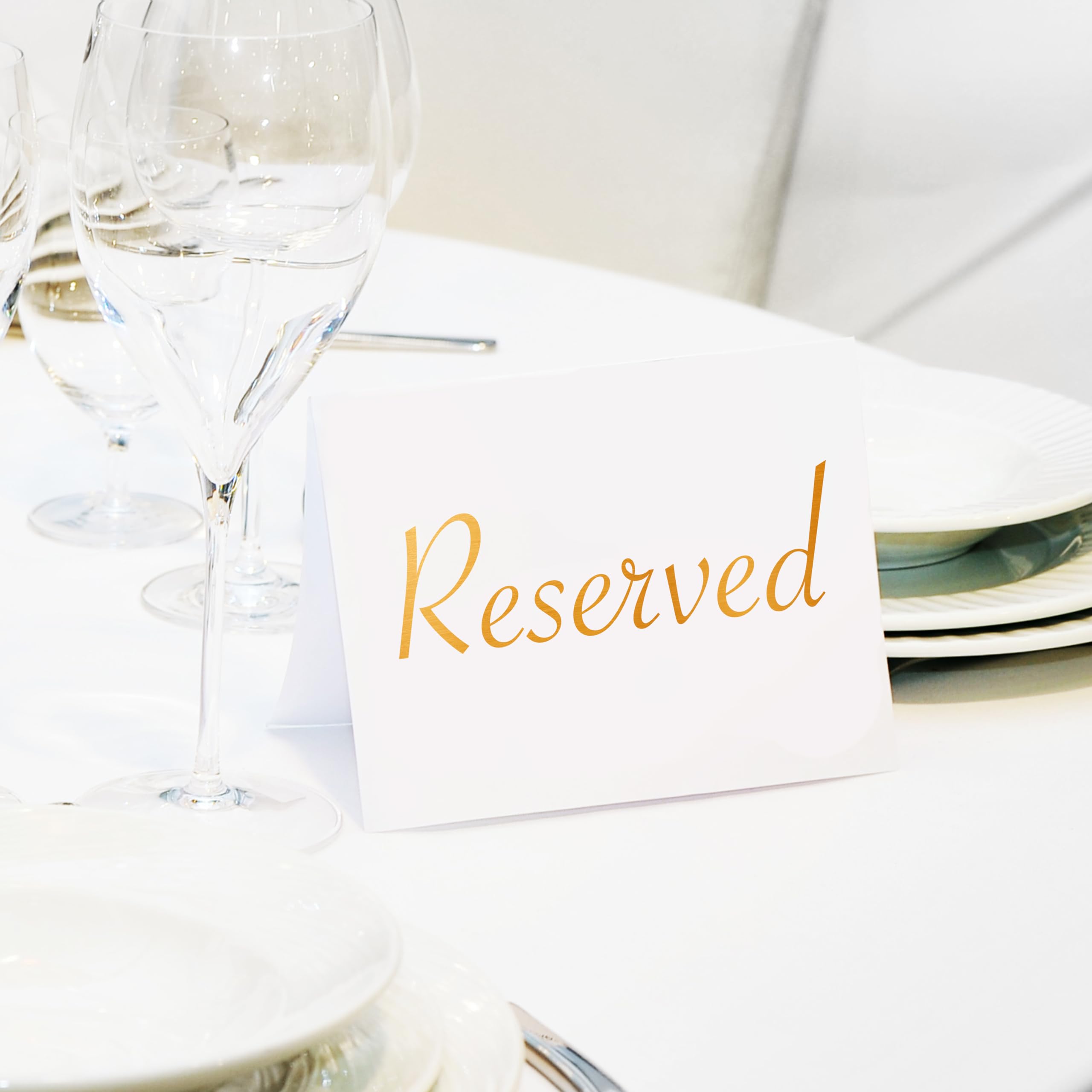 Reserved Table Signs for Wedding 20 Pack | Elegant Gold Place Cards Reserved for Family at Wedding Reception Restaurant Party