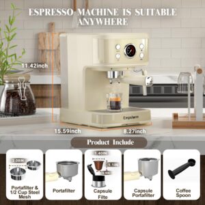 Empstorm Espresso Machine Latte Coffee Makers 20 Bar, 2 IN 1 Professional Cappuccino Machine and Milk Frother Steam Wand Compatible for NS Original Capsules for Home Brewing