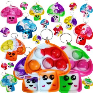 30 packs mini backpack pop fidget bubble toys, bulk mushroom classroom students prizes birthday party favors gifts