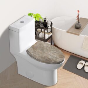 Elongated Toilet Seat Ceramic Floor Tiles Wall Tiles Natural Marble High Granite Surface For Resin Toilet Seat Quietly Slow Close with Quick-Release Hinges Toilet Seat with Cover Easy to Clean Install