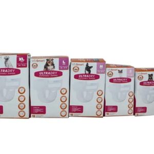 WizSmart UltraDry Disposable Dog Diapers | Female Dog Diapers | Ulrta Absorbent and Comfortable (Extra Small, 12)