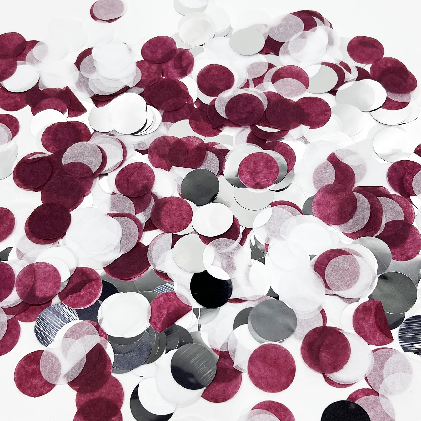 Maroon Confetti/Maroon Graduation Decorations/Burgundy Silver Table Decorations/Burgundy Silver Confetti/Maroon Engagement/Burgundy Silver Birthday Decorations Weddings