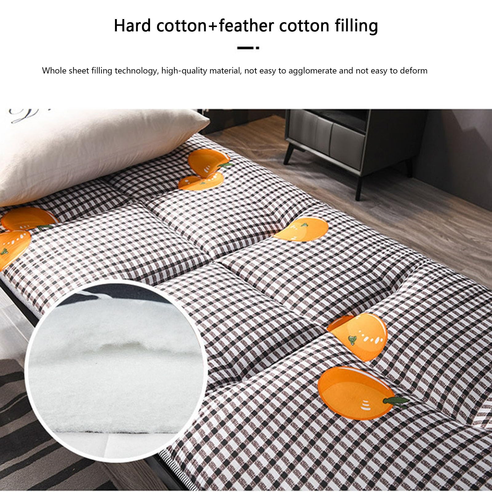 DaoGeSir Futon Mattress Thicken with Anti-Slip Bottom, Twin/Full/Queen/King Japanese Floor Mattress Tatami Foldable Sleeping Mattresses Camping Mattress (Color : 2, Size : Single(90x200cm))