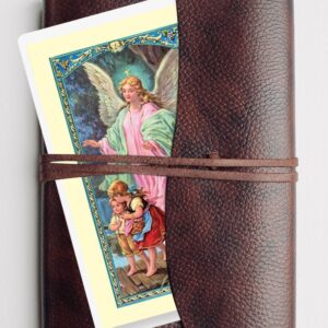 Spanish Catholic Guardian Angel Prayer Card - with Guardian Angel Coin - Laminated Double Sided Guardian Angel Holy Card, Guardian Angel Token - Angel De La Guarda Oracion Tarjetas - 6 Items Total