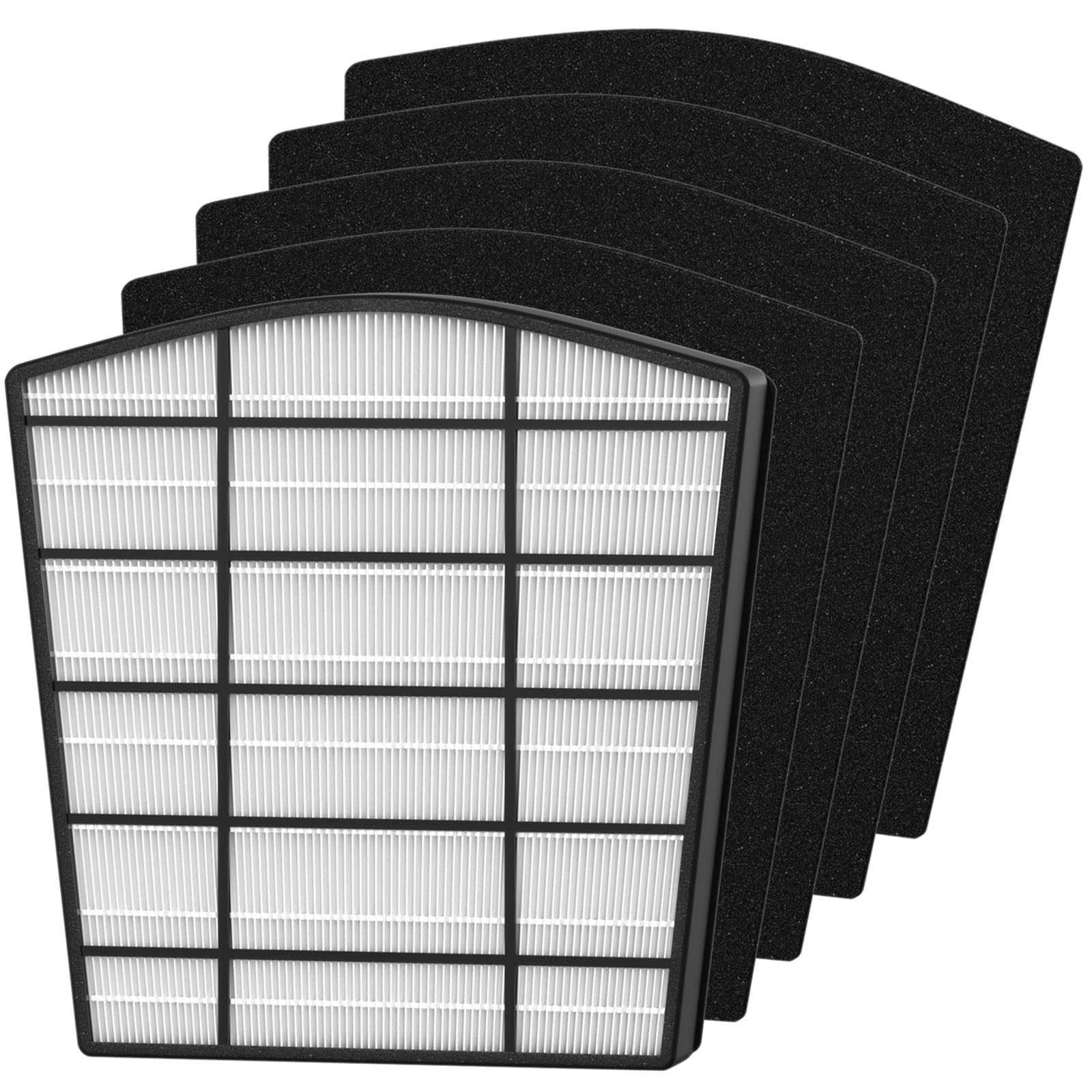 Allisfresh HP800 HEPA Filter Replacement Set Compatible with Hunter HP800 Multi Room Large Console Air Cleaner Purifier, Part Number H-HF800-VP H-PF800, 1 HEPA Filter and 4 Carbon Pre-Filter