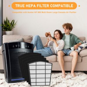 Allisfresh HP800 HEPA Filter Replacement Set Compatible with Hunter HP800 Multi Room Large Console Air Cleaner Purifier, Part Number H-HF800-VP H-PF800, 1 HEPA Filter and 4 Carbon Pre-Filter