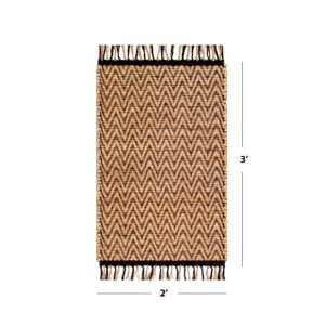 Eco Crave Hand Woven Jute Wavy Rug 2x3 ft - Jute Natural Area Rug for Living Rooms, Kitchen, Bedroom & Dining, Premium Quality Natural Fiber Rugs for Home Decor