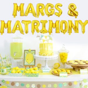 Wonmelody Margs and Matrimony Bachelorette Decorations Margs and Matrimony Banner Lime and Diamond Ring Balloon Mexican Fiesta Banner Cinco De Mayo Taco Bar Decor for Carnival Fiesta Bridal Shower