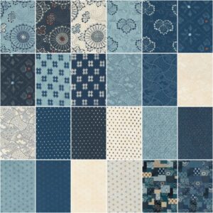 Indigo Blooming Charm Pack by Debbie Maddy; 42-5" Precut Fabric Quilt Squares