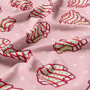 Christmas Bullet Textured Fabric by The Yard Floral Stretch Liverpool - 1 Yard Thick Knit Jersey Fabric for Bows Clothes Sewing (AA943)