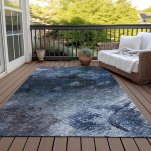 Addison Rugs Chantille ACN590 Blue 8' x 10' Indoor Outdoor Area Rug, Easy Clean, Machine Washable, Non Shedding, Bedroom, Living Room, Dining Room, Kitchen, Patio Rug