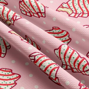 Christmas Bullet Textured Fabric by The Yard Floral Stretch Liverpool - 1 Yard Thick Knit Jersey Fabric for Bows Clothes Sewing (AA943)