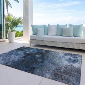 Addison Rugs Chantille ACN590 Blue 8' x 10' Indoor Outdoor Area Rug, Easy Clean, Machine Washable, Non Shedding, Bedroom, Living Room, Dining Room, Kitchen, Patio Rug