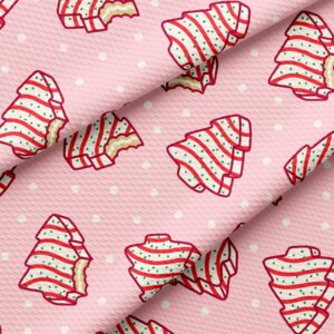 christmas bullet textured fabric by the yard floral stretch liverpool - 1 yard thick knit jersey fabric for bows clothes sewing (aa943)