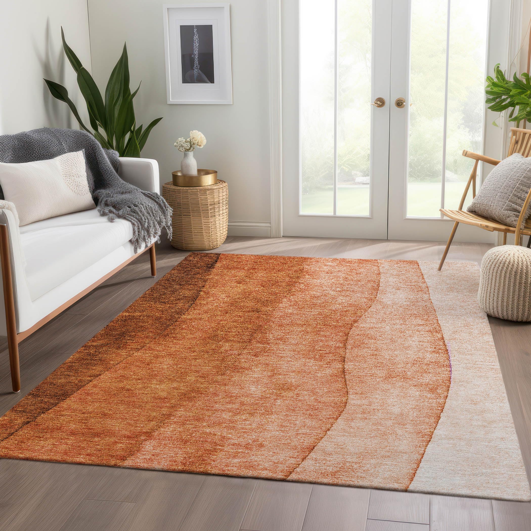 Addison Rugs Chantille ACN625 Paprika 8' x 10' Indoor Outdoor Area Rug, Easy Clean, Machine Washable, Non Shedding, Bedroom, Living Room, Dining Room, Kitchen, Patio Rug