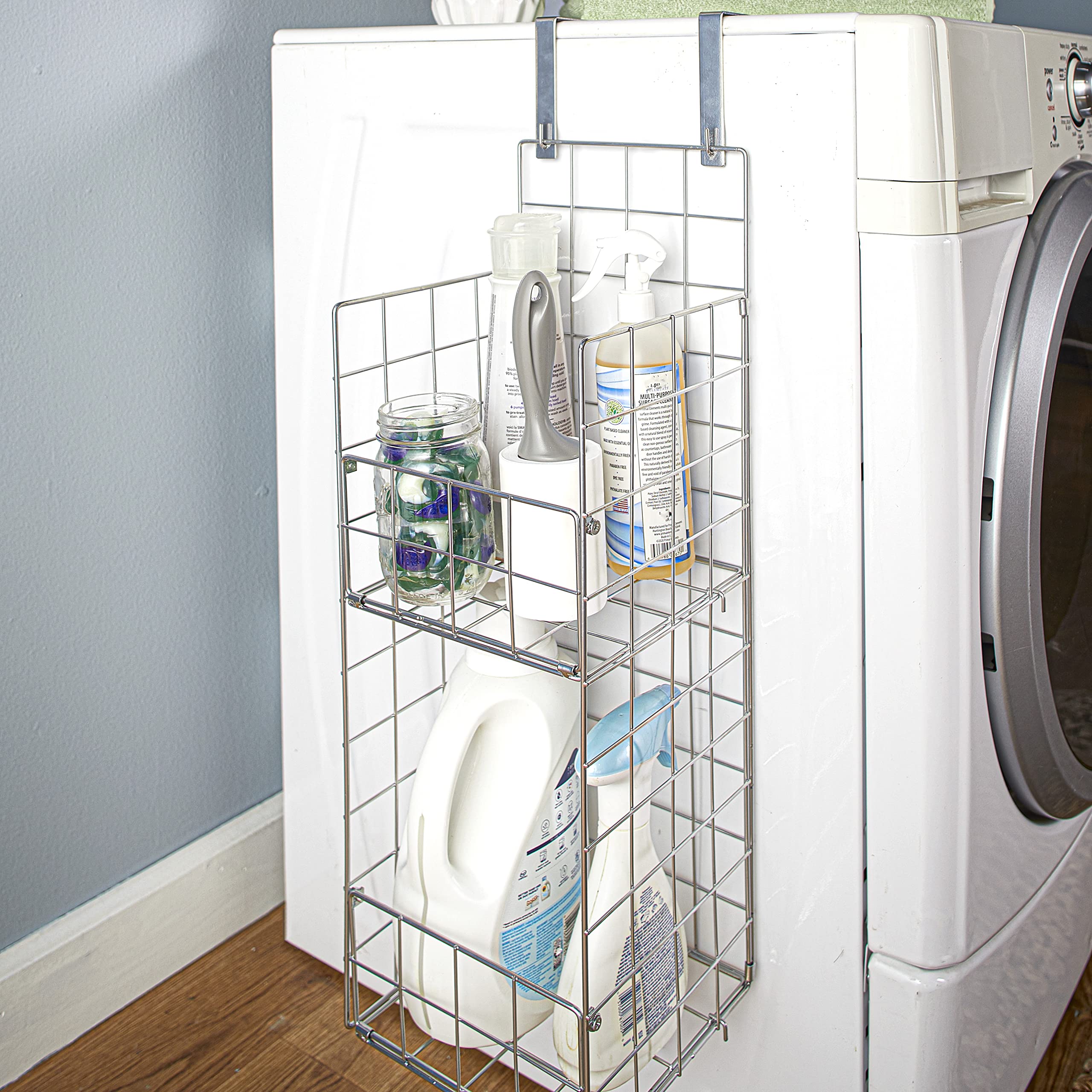 Over The Washing Machine Rack - Hanging Storage for Cleaning Supplies