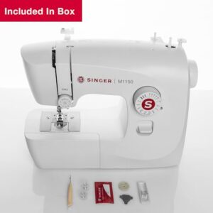 SINGER M1150 Lightweight & Portable Sewing Machine With 45 Stitch Applications, LED Light & 1-step Buttonhole | Used for Mending and Sewing