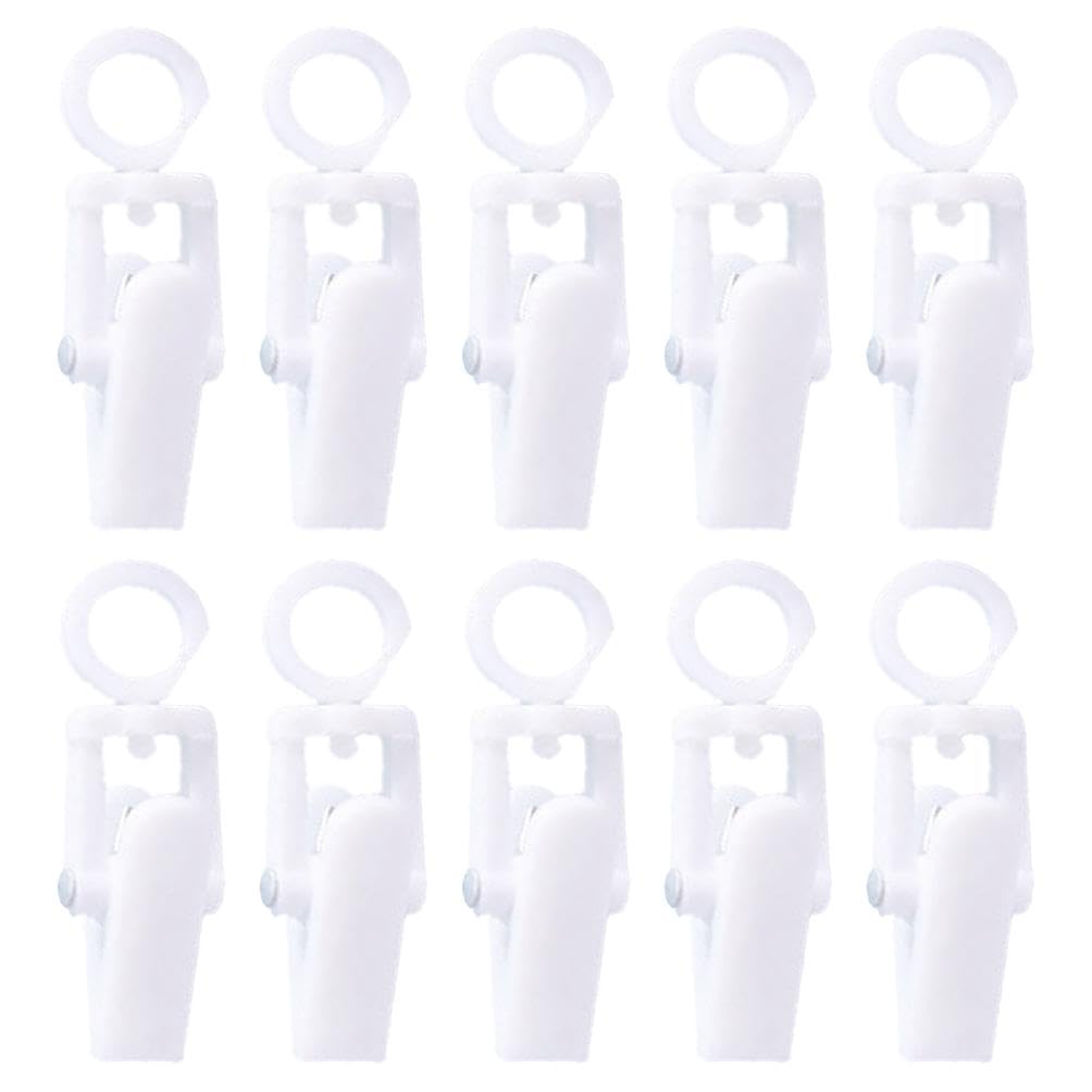 10 Pieces Hanging Laundry Hooks Clip Plastic Swivel Hanging Towel Clips Strong Clips with Hanger Hook for Curtain Plastic Towel Clip Hat Clip