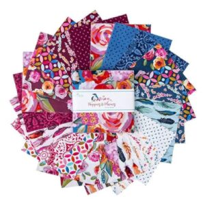 Lila Tueller Designs Poppies & Plumes 5" Stacker 42 5-inch Squares Charm Pack Riley Blake 5-14290-42