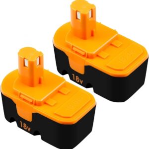 [Upgraded to 3.6Ah] 2 Pack P100 Replacement for 18V Ryobi Battery Compatible with Ryobi 18V Battery Replace for P101 ABP1803 BPP1820 1322401 1400672 130224007 Battery Cordless Power Tools (Orange)