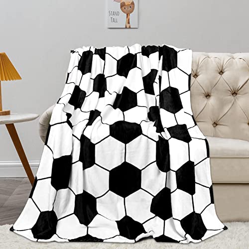 MASTIEE Soccer Blanket, Soccer Gifts for Boys Girls Soccer Lovers, Soft Fleece Throw Blanket for Kids Toddlers Teens Soccer Decor for Bedroom - 40x50 Inch