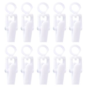 10 Pieces Hanging Laundry Hooks Clip Plastic Swivel Hanging Towel Clips Strong Clips with Hanger Hook for Curtain Plastic Towel Clip Hat Clip