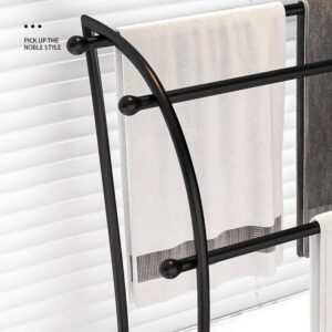 Freestanding Towel Rack Towel Shelf Towel Stand 3-Tier Towel Shelf with Storage Rack Metal Towel Rack Freestanding Blanket Rack for Bathroom Standing Towel Rack Towel Holder Stand (Color : Gold)