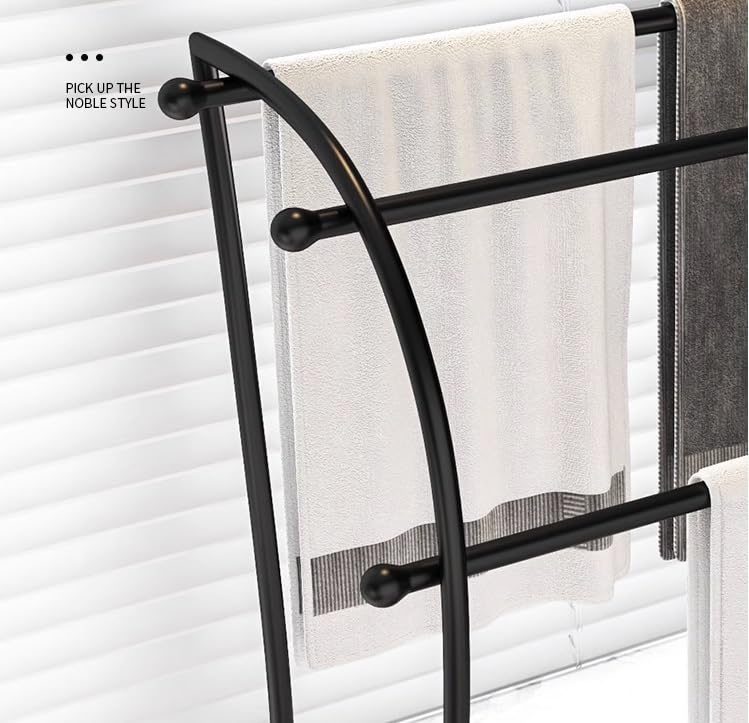 Freestanding Towel Rack Towel Shelf Towel Stand 3-Tier Towel Shelf with Storage Rack Metal Towel Rack Freestanding Blanket Rack for Bathroom Standing Towel Rack Towel Holder Stand (Color : Gold)