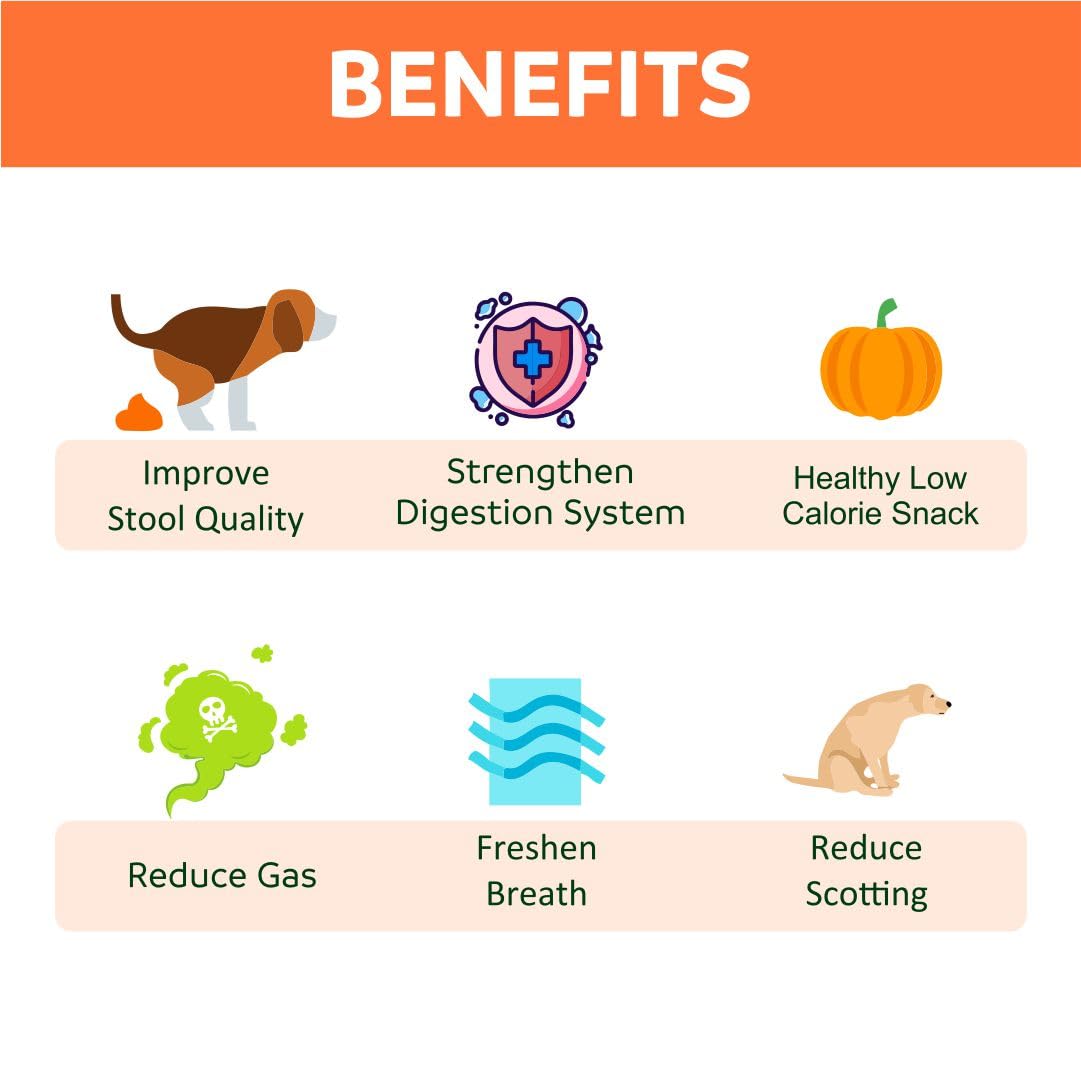 Happy Olly Pumpkin Treats for Dogs Digestion 2oz - Freeze Dried Pumpkin Treats/Topper, Reduce Dog Diarrhea and Scotting - Natural Single Ingredient Pure Pumpkin for Dogs - Prebiotics & Fiber