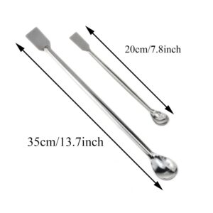 Meuey Lyot 1Set Stainless Steel Micro Sampling Spoons Spatula Combination Reagent Spoons Laboratory Supplies (Pack of 4)