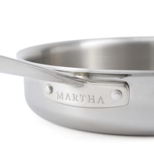 Martha Stewart Martha 3.5-Quart Straight Sided Triply Stainless Steel Saute Pan w/Lid