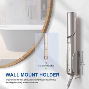 LANMU Wall Mount Holder Compatible with Shark FlexStyle, Curling Iron Organizer Hair Dryer Styling Wand Storage