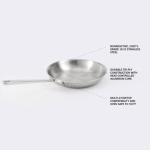 Martha Stewart Martha 3.5-Quart Straight Sided Triply Stainless Steel Saute Pan w/Lid