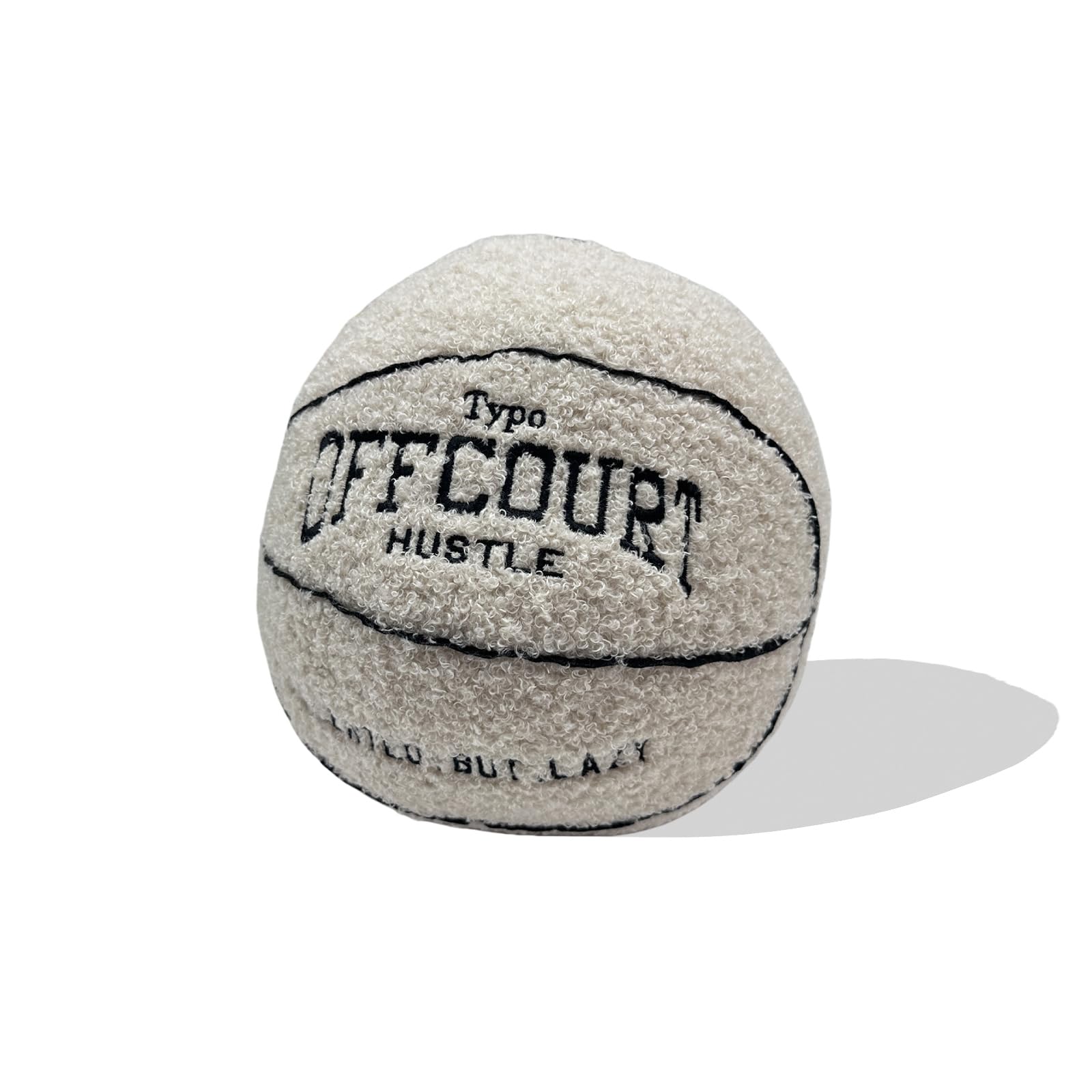 9.84inch Cute Offcourt Basketball Pillow,Durable Stuffed Sport Basketball Plush Toys,Game Lovers Fans Decoration Gift (beige)