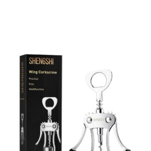 shengshi Wine Opener Zinc Alloy Premium Wing Corkscrew Wine Bottle Opener With Multifunctional Bottles Opener