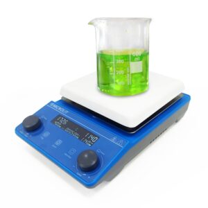 microlit 5.9 in 300°c/572°f digital hotplate magnetic stirrer hot plate ceramic coated,100-1600rpm, stand stir bar | temp probe sensor stir bars included heated stirring plate with memory function