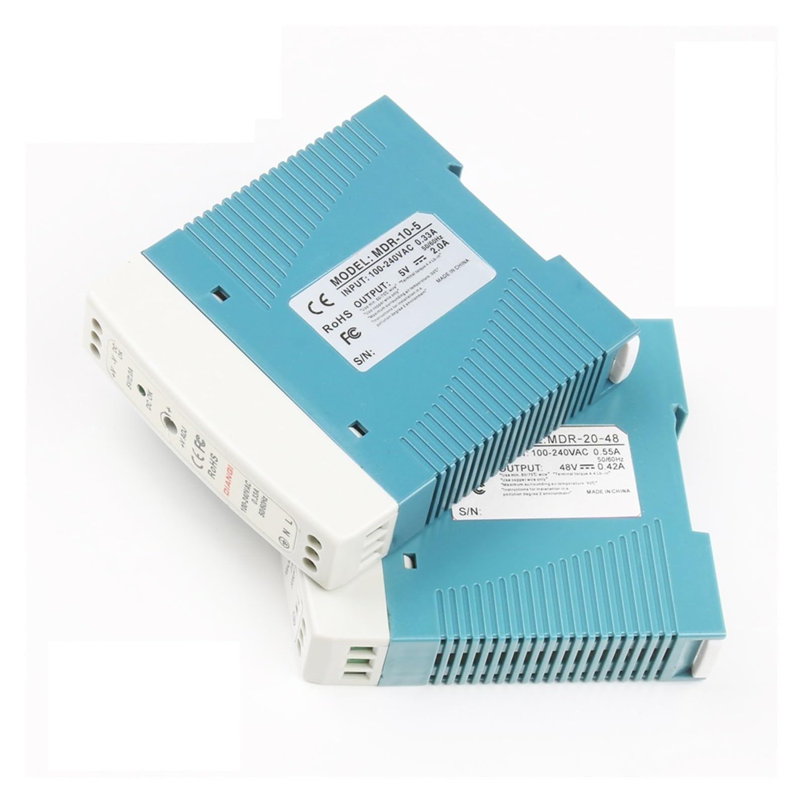 ZIPCOM Switch Din Rail Power Supply Mini Size Single Output Industrial DIN Rail Switching Power Supply ac dc MDR 10W 20W Driver Output 5V 12V 15V 24V 36V 48V (Size : 100-240V, Color : 12V_20W)