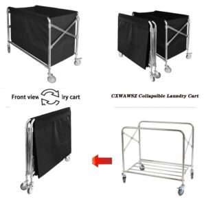 Industrial Laundry Cart with Wheel 12 Bushel (400l) Commercial Collapsible Laundry Hamper Large Heavy Duty Rolling Laundry Basket Waterproof Laundry Trucks for Home Organizer Storage